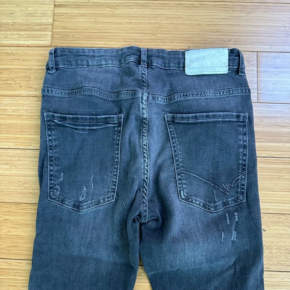 Zara Boys Charcoal Distressed Skinny Jeans | Adjustable Waist | Size 13–14 (164)